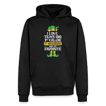 1. Klasse Lehrerin Elf Weihnachtsschulfest I - Männer Premium Bio Hoodie - Schwarz - Vorne - Nico (187cm)