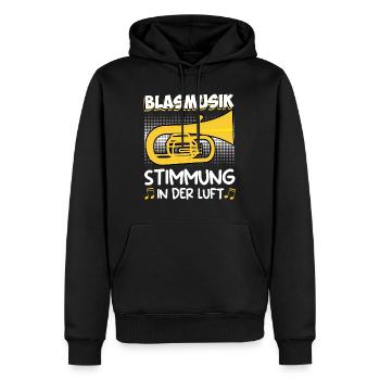 Tuba Trompete Stimmung in der Luft Blasmusik - Männer Premium Bio Hoodie - Schwarz - Vorne - Nico (187cm)
