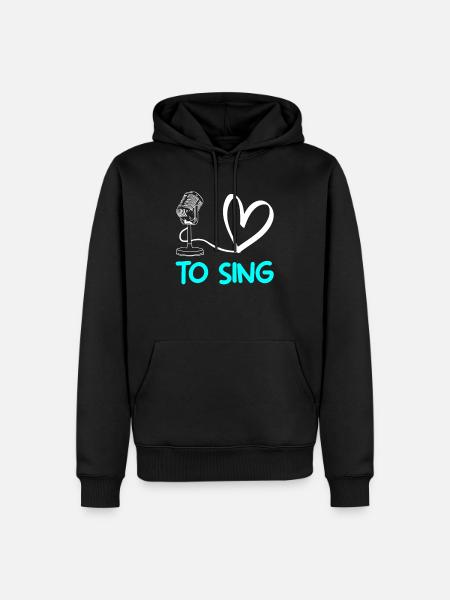 chanteur j'aime chanter - Sweat à capuche Premium bio Homme - noir