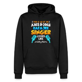 Voici à quoi ressemble un chanteur de karaoké qui chante depuis un karaoké - Sweat à capuche Premium bio Homme - noir - Devant - Nico (187cm)