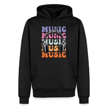 Musik Kopfhörer Disko Club DJ Festival - Männer Premium Bio Hoodie - Schwarz - Vorne - Nico (187cm)