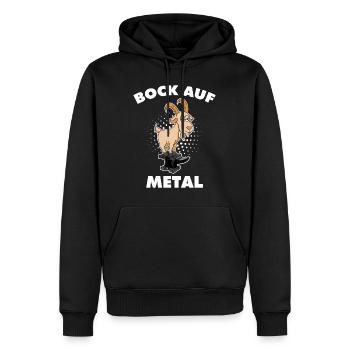 Rock Metal Bock auf Metal - Männer Premium Bio Hoodie - Schwarz - Vorne - Nico (187cm)