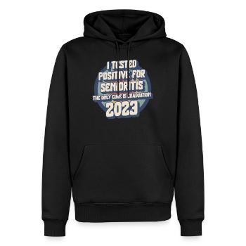 Senior testé positif pour la chemise Senioritis 2023, - Sweat à capuche Premium bio Homme - noir - Devant - Nico (187cm)