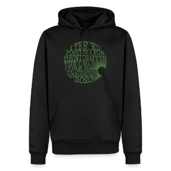 Senior testé positif pour la chemise Senioritis 2023, - Sweat à capuche Premium bio Homme - noir - Devant - Nico (187cm)