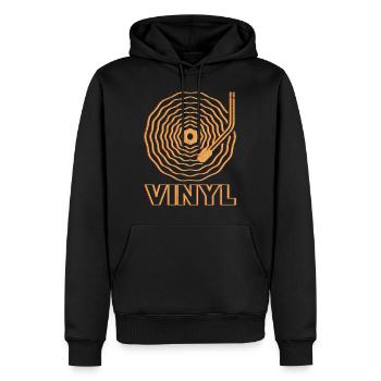 DJ musicien disco j'ai besoin de vinyle - Sweat à capuche Premium bio Homme - noir - Devant - Nico (187cm)