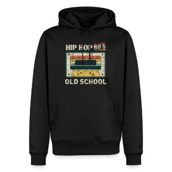 Musik Hip-Hop ich bin oldschool 80er - Männer Premium Bio Hoodie - Schwarz - Vorne - Nico (187cm)