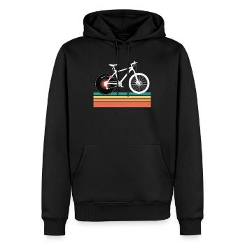 Fahrrad Reifen Vinyl DJ Schallplatte genug Vinyl - Männer Premium Bio Hoodie - Schwarz - Vorne - Nico (187cm)