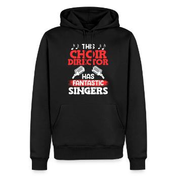 Ce chef de chœur a des chanteurs fantastiques qui chantent - Sweat à capuche Premium bio Homme - noir - Devant - Nico (187cm)