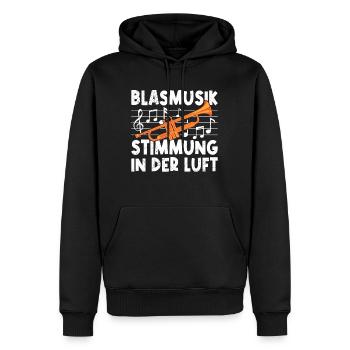 Stimmung in der Luft Blasmusik Orchester Trompete - Männer Premium Bio Hoodie - Schwarz - Vorne - Nico (187cm)