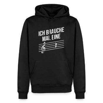 Musiker ich brauch mal eine Pause Musik Noten - Männer Premium Bio Hoodie - Schwarz - Vorne - Nico (187cm)