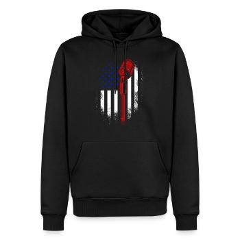 USA drapeau chanteur chanteur américain chantant - Sweat à capuche Premium bio Homme - noir - Devant - Nico (187cm)