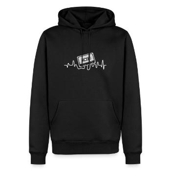 Walkman Mein Herz schlägt für Kassetten - Männer Premium Bio Hoodie - Schwarz - Vorne - Nico (187cm)