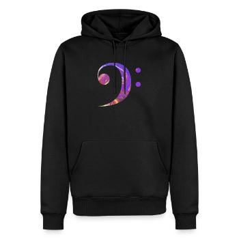 Bassschlüssel Ich bin Musiker Orchester Noten - Männer Premium Bio Hoodie - Schwarz - Vorne - Nico (187cm)