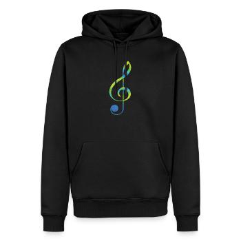 Notenschlüssel ich liebe Musik Noten - Männer Premium Bio Hoodie - Schwarz - Vorne - Nico (187cm)