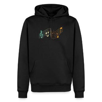 Amateurs de musique J’adore chanter de la musique - Sweat à capuche Premium bio Homme - noir - Devant - Nico (187cm)