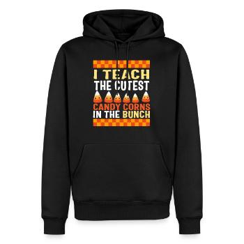 Halloween Lehrer Shirt, ich lehre die süßesten Süßigkeiten - Männer Premium Bio Hoodie - Schwarz - Vorne - Nico (187cm)