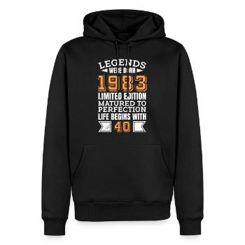 40 Jahre limitierte Auflage 40. Geburtstag - Männer Premium Bio Hoodie - Schwarz - Vorne - Nico (187cm)