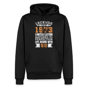 Legendär seit 1973 50 Jahre 50. Geburtstag - Männer Premium Bio Hoodie - Schwarz - Vorne - Nico (187cm)