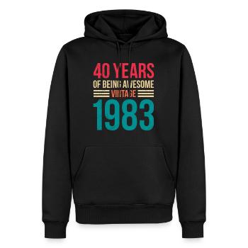 Legendär seit 40 Jahren 40. Geburtstag Vintag - Männer Premium Bio Hoodie - Schwarz - Vorne - Nico (187cm)