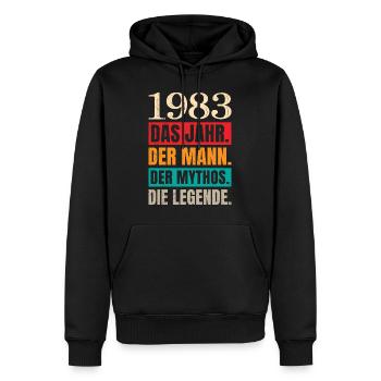 40. Geburtstag Mann 40 Jahre Herren - Männer Premium Bio Hoodie - Schwarz - Vorne - Nico (187cm)