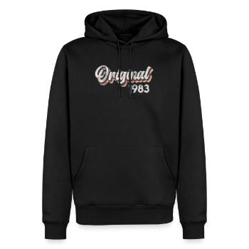 Né en 1983 40 ans 40e anniversaire - Sweat à capuche Premium bio Homme - noir - Devant - Nico (187cm)