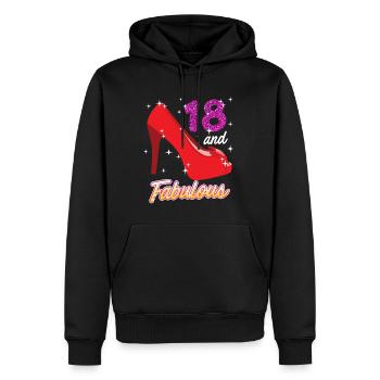 18 ans fille 18e anniversaire - Sweat à capuche Premium bio Homme - noir - Devant - Nico (187cm)
