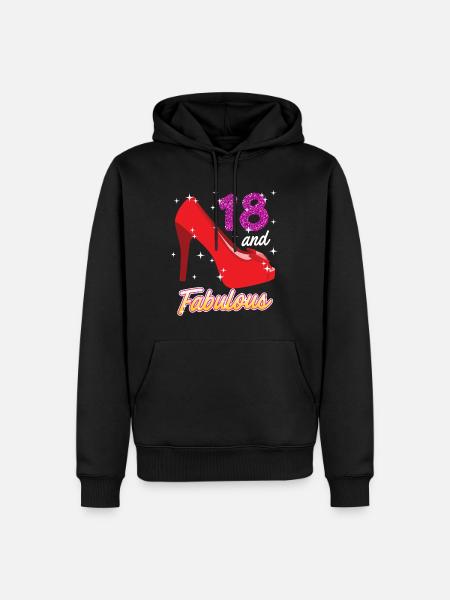 18 ans fille 18e anniversaire - Sweat à capuche Premium bio Homme - noir