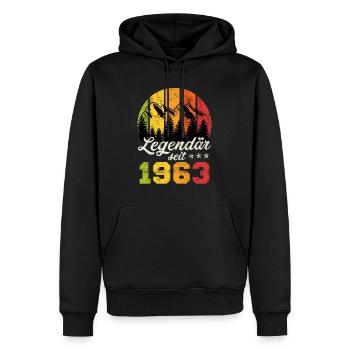 Legendär seit 1963 60 Jahre Geburtstag - Männer Premium Bio Hoodie - Schwarz - Vorne - Nico (187cm)