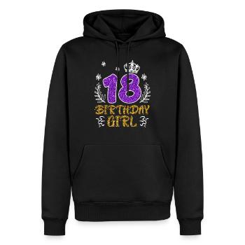18 ans fille 18e anniversaire - Sweat à capuche Premium bio Homme - noir - Devant - Nico (187cm)