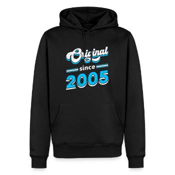 Original depuis 2005 18 ans 18ème anniversaire garçon - Sweat à capuche Premium bio Homme - noir - Devant - Nico (187cm)