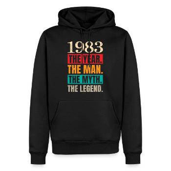 40. Geburtstag Mann 40 Jahre Herren - Männer Premium Bio Hoodie - Schwarz - Vorne - Nico (187cm)