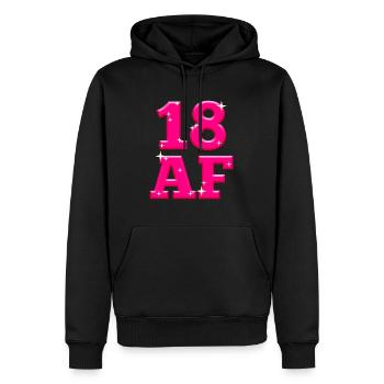 18 Jahre - Männer Premium Bio Hoodie - Schwarz - Vorne - Nico (187cm)