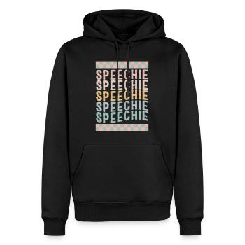 Chemise d’orthophoniste, appréciation de Speechie - Sweat à capuche Premium bio Homme - noir - Devant - Nico (187cm)