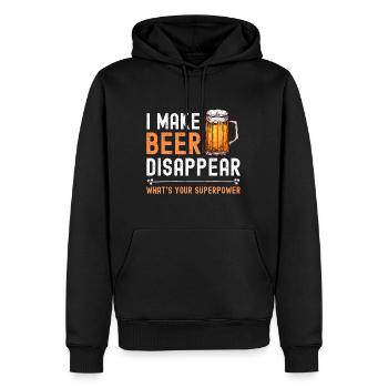 Ich lasse Bier verschwinden Was ist deine Superkraft lustig - Männer Premium Bio Hoodie - Schwarz - Vorne - Nico (187cm)