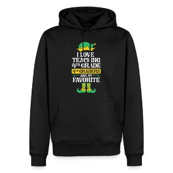 4. Klasse Lehrerelf Weihnachtsschulfest I - Männer Premium Bio Hoodie - Schwarz - Vorne - Nico (187cm)