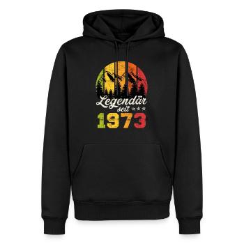 50. Geburtstag Jahrgang 1973 50 Jahre - Männer Premium Bio Hoodie - Schwarz - Vorne - Nico (187cm)