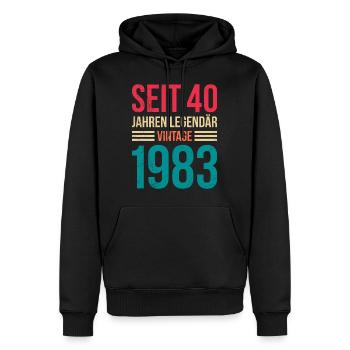 Legendär seit 40 Jahren 40. Geburtstag Vintag - Männer Premium Bio Hoodie - Schwarz - Vorne - Nico (187cm)