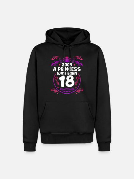 Ragazza 18 anni 18 ° compleanno - Felpa con cappuccio ecologica premium da uomo - nero