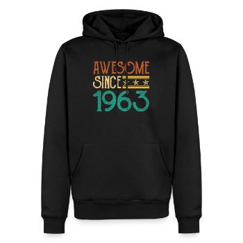 60e anniversaire 60 ans anniversaire incendie - Sweat à capuche Premium bio Homme - noir - Devant - Nico (187cm)