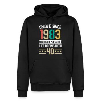 Legendär seit 40 Jahren 40. Geburtstag Vintag - Männer Premium Bio Hoodie - Schwarz - Vorne - Nico (187cm)