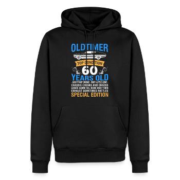 Oldtimer 60 Jahre alt 60. Geburtstag - Männer Premium Bio Hoodie - Schwarz - Vorne - Nico (187cm)