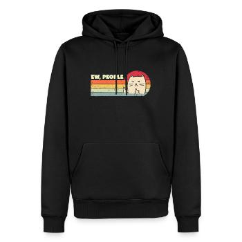 Retro Stil ew, Leute T-Shirt lustige Katze - Männer Premium Bio Hoodie - Schwarz - Vorne - Nico (187cm)