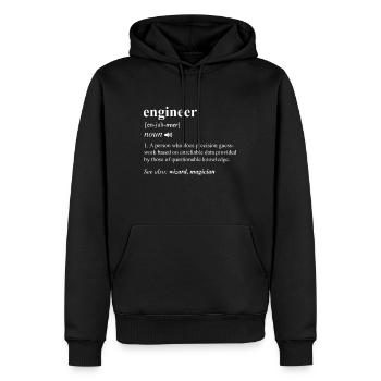 Engineer Definition Funny Engineering Mechanical C - Men’s Premium Organic Hoodie - black - Front - Nico (187cm)