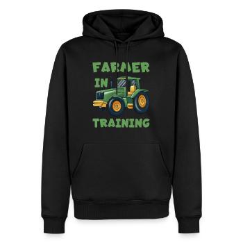 Enfants drôle tracteur garçon agriculteur en tracteur de formation - Sweat à capuche Premium bio Homme - noir - Devant - Nico (187cm)