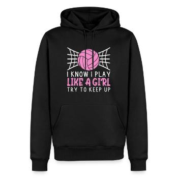 Conception de volleyball amusant pour les femmes volleyball féminin - Sweat à capuche Premium bio Homme - noir - Devant - Nico (187cm)
