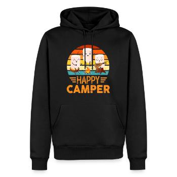 Funny Happy Marshmallow Camper Cute For Kids Women - Men’s Premium Organic Hoodie - black - Front - Nico (187cm)