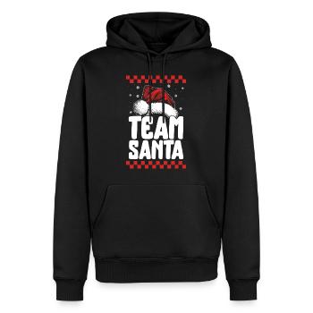 Weihnachtsshirt, Team Santa Weihnachtsmann Weihnachtsmütze - Männer Premium Bio Hoodie - Schwarz - Vorne - Nico (187cm)