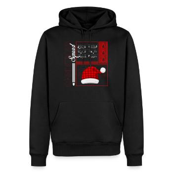 Christmas Shirt, Christmas Squad Santa Hat Design - Men’s Premium Organic Hoodie - black - Front - Nico (187cm)