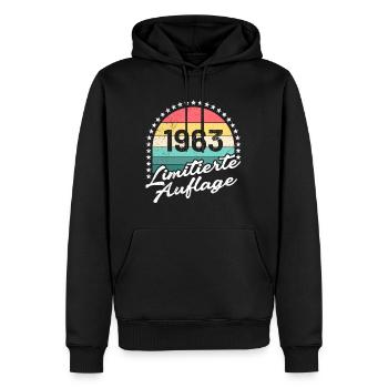 60. Geburtstag Original 1963 60 Jahre - Männer Premium Bio Hoodie - Schwarz - Vorne - Nico (187cm)