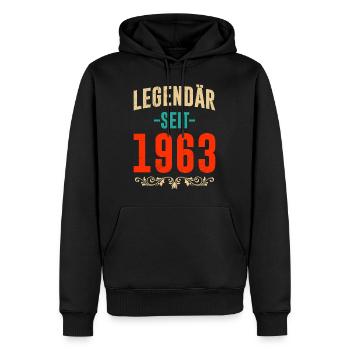 Legendär seit 1963 60. Geburtstag 60 Jahre - Männer Premium Bio Hoodie - Schwarz - Vorne - Nico (187cm)